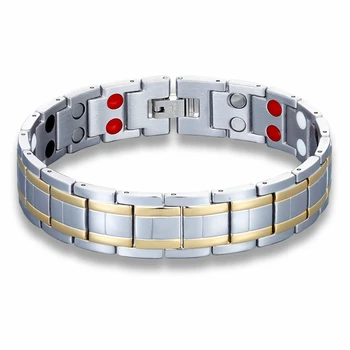 

Fashion 316l Stainless Steel Chain Bracelet Men Luck Gifts 2020 New Jewelry Designs Double Row Magnetic Bracelets For Women