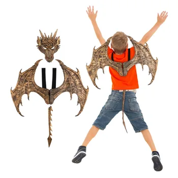 

Halloween Wings 3-Piece Set Dragon Cosplay Props Wing And Tail Children's Halloween Costume Party Decorations Set