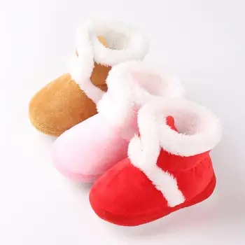 

Newborn Baby Cute Winter Booties Sole Pram Shoes Warm Boot Crib Prewalker 0-18M Xmas Gifts