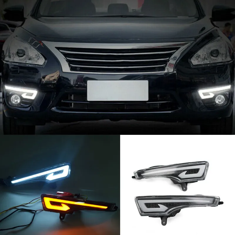 For Nissan Teana Altima 2013-2016 LED DRL Daytime Running Light Fog Lamp 12V Car Running Lights