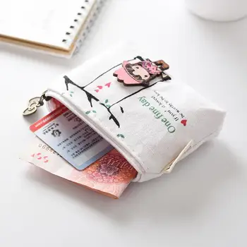 

Cartoon Swing Girl Canvas Mini Wallet Coins Money Purse Keys Holder Pochette Fashion Kids Purse Mini Wallets монетница purse
