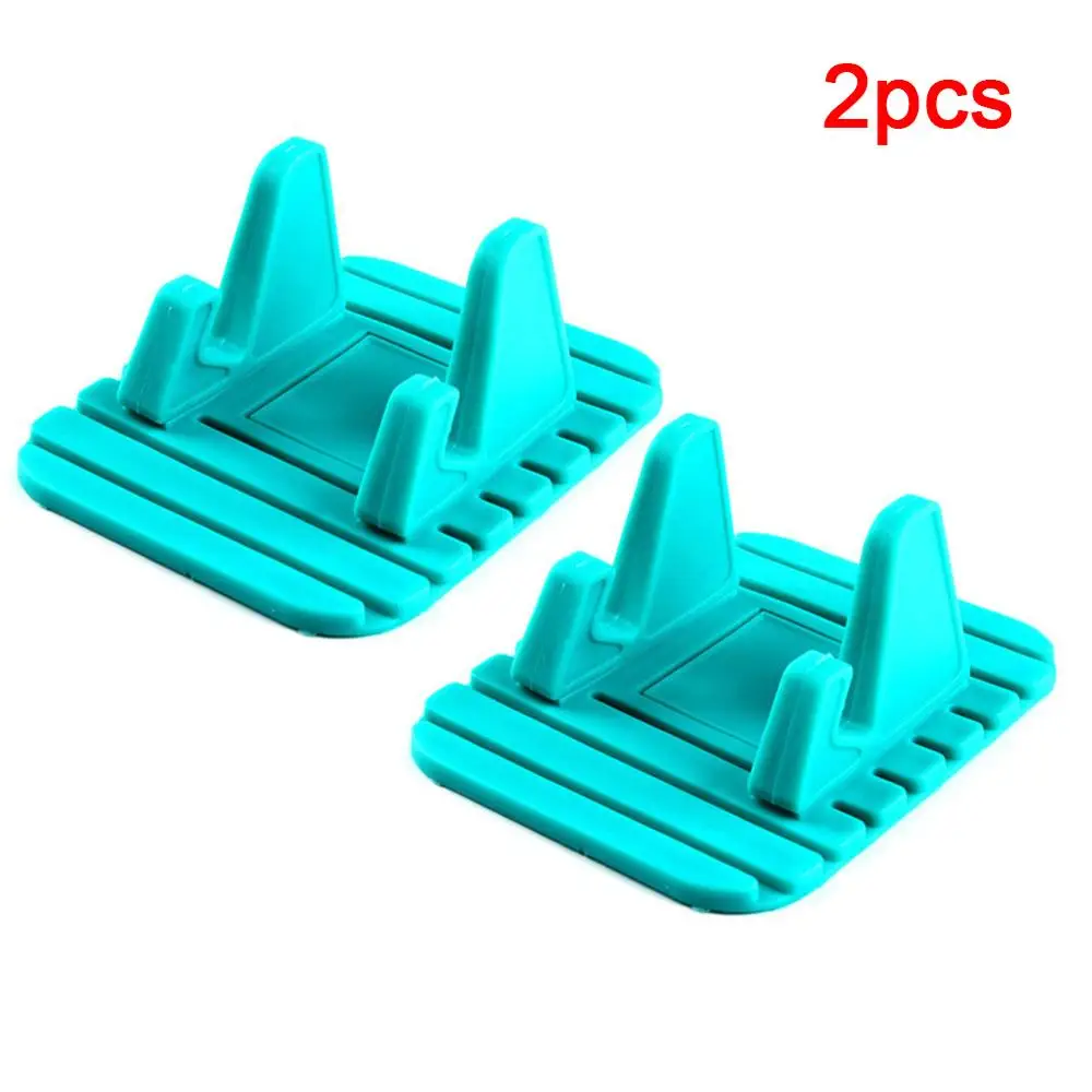 2pcs-Blue Автомобильный держатель приборной панели коврик держатель мобильного телефона, универсальный портативный Нескользящий Резиновый захват карманный персональный компьютер с GPS Держатель смартфона для iPhone Sa - Цвет: 2pcs-Blue