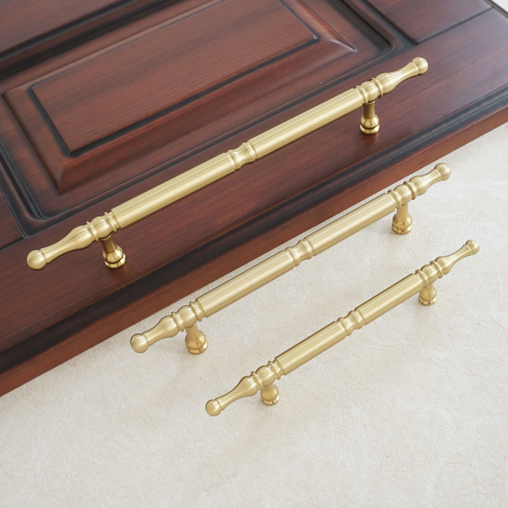 

3.75" 5" 6.3" Copper Cabinet Handles Unique Door Pull Handle Closet Wardrobe Handle Classical Style Drawer Handles 96 128 160