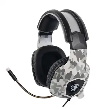 

AM05-Sades Sa818 Casque Ps4 Gaming Headset With Microphone Camouflage Stereo Headphones For Pc Cell Phone New One Laptop
