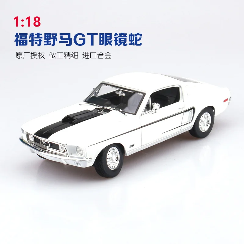 1:18 Высокая литая модель машины модель моделирование Ford Mustang модель мышцы автомобиль скорость модель для детей Подарки - Цвет: cobraW NO BOX