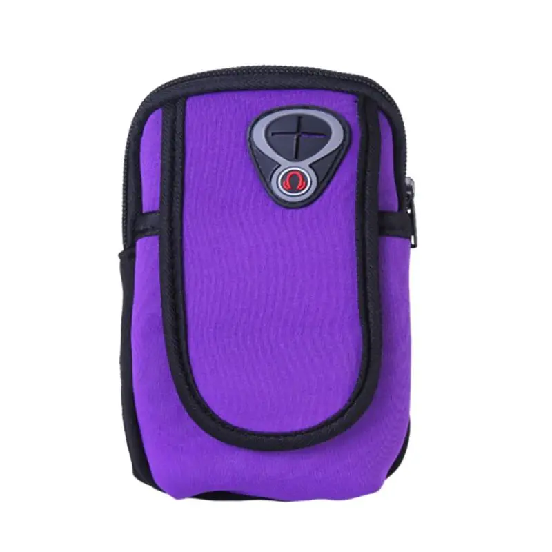 New arrived Unisex Outdoor Sports Arm Package Men and Women Fitness Running Breathable Waterproof Pouch Iphone 6 S / Plus 5.2-6 - Цвет: Purple