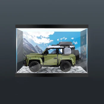 

MODIKER Building Block Acrylic Dustproof Display Box Show Box Included Only for Off-Roader 42110 Black Bottom Top Bottom Light