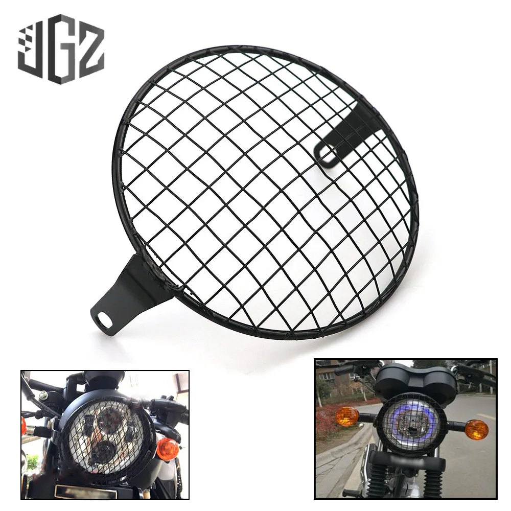 7 inch Motorcycle Vintage Headlight Protector Aluminum Round Grill Headlamp Net Cover For Chopper Yamaha Benelli Ducati Bobber