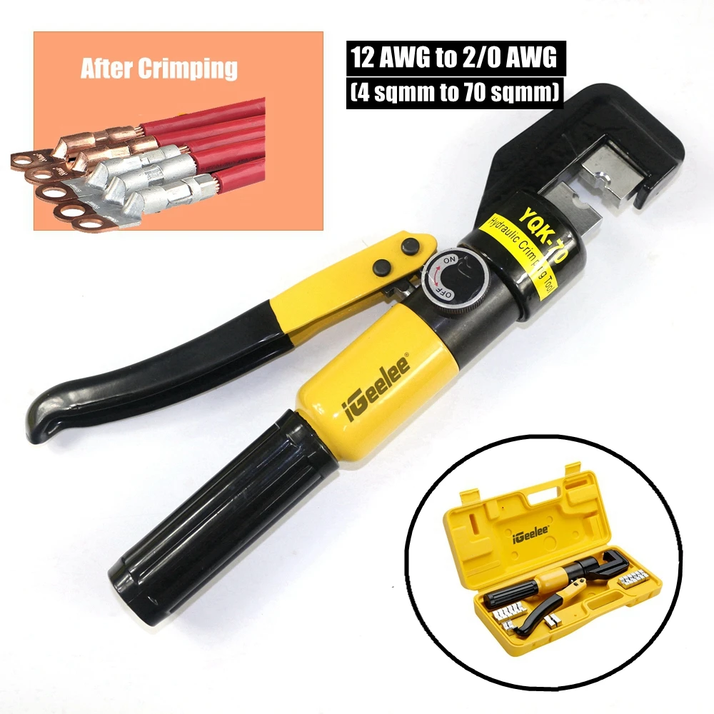 iGeelee Hydraulic Crimping Tool Hydraulic Crimping Plier Hydraulic Compression Tool YQK-70 Range 4-70MM2 Pressure 5-6T (7)