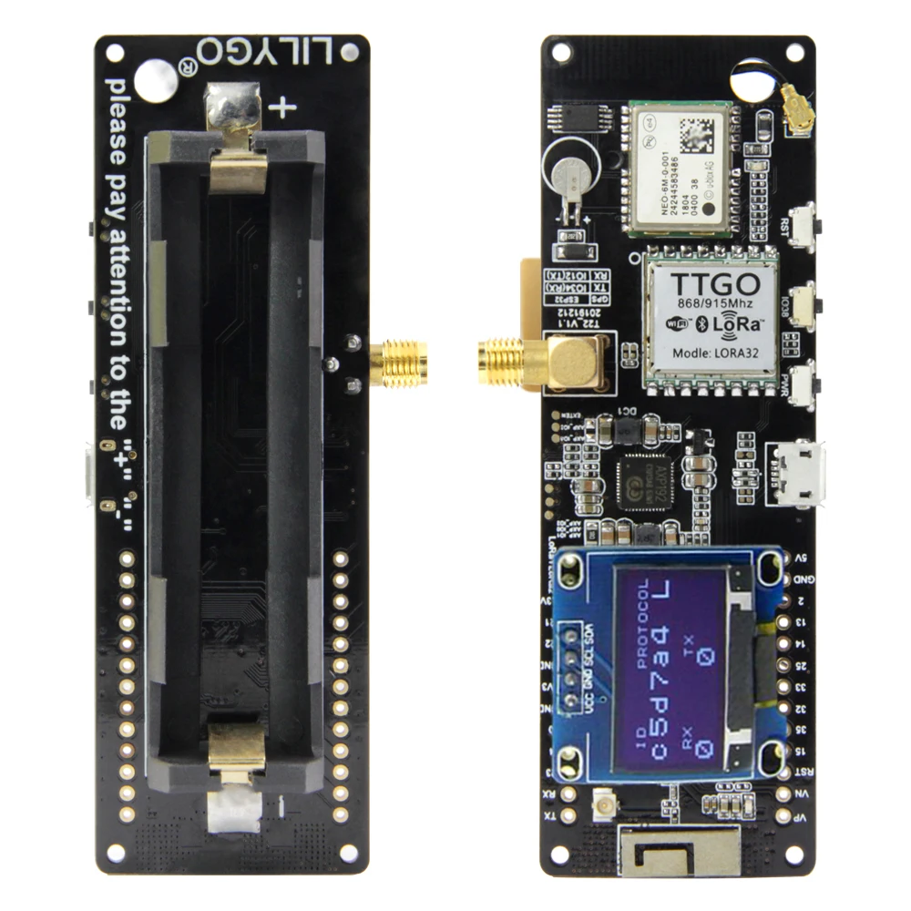 ZYElroy T-Beam V1.0 ESP32 WiFi sans fil Bluetooth Module NEO-6M SMA LORA 32 Batterie Titulaire 915MHz