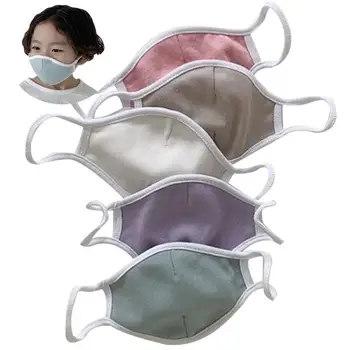 

5pcs/set Solid Color Kids Mouth Masks Warm Breathable Dustproof Windproof Cotton Mask Face Mouth Cover Unisex For Outdoor