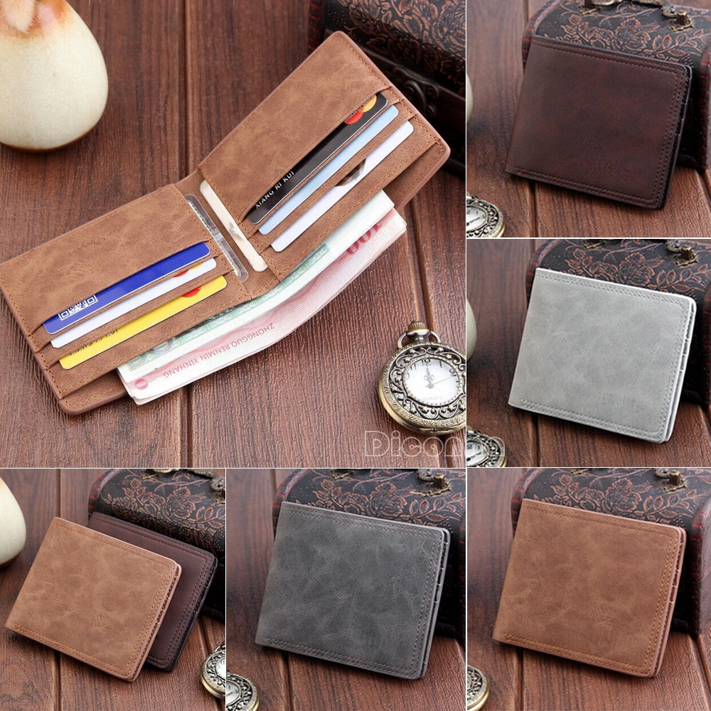Мужской кошелек короткий Мужской из искусственной кожи ID Card Holder кошелек бумажник Billfold тонкий клатч