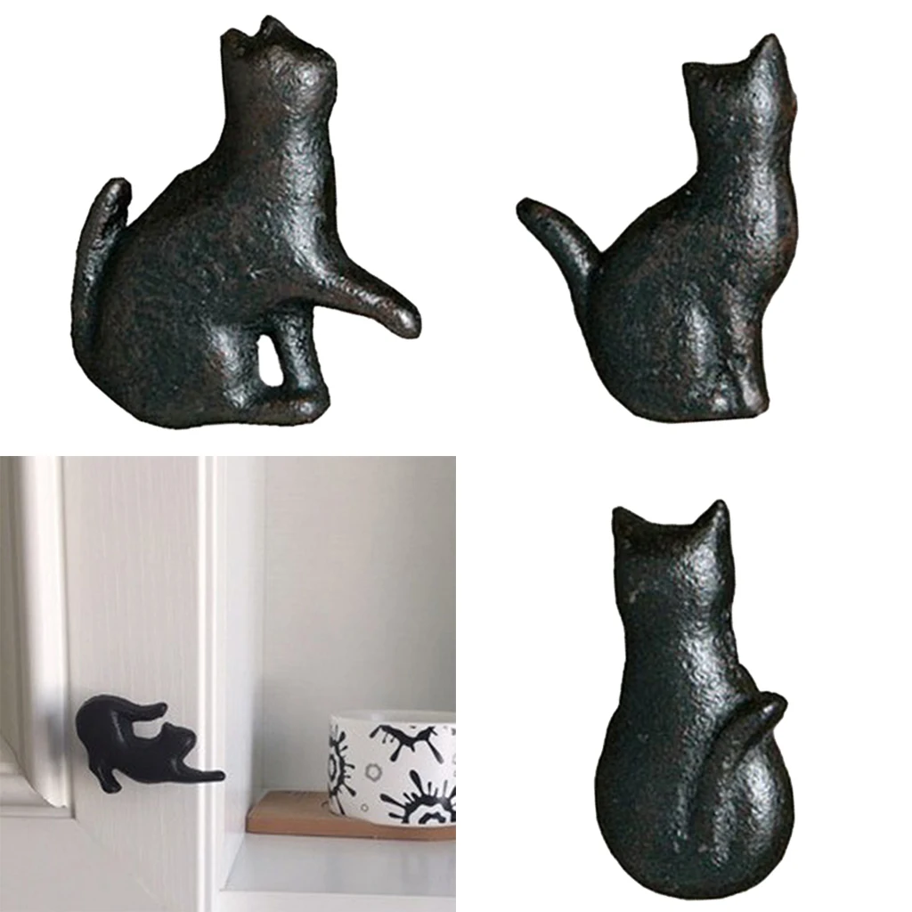 4x Creative Cat Design Cupboard Drawer Knob Kitchen Cabinet Door Pull Wardrobe Cast Iron Handles Kids Dresser Knobs