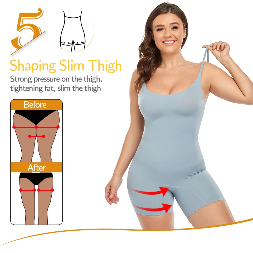 thong shapewear Shapewear Bodysuits for Women Full Body Shaper Seamless Bodysuit Camisoles Waist Trainer Tank Tops Colombiana Slimming Underwear honeylove shapewear