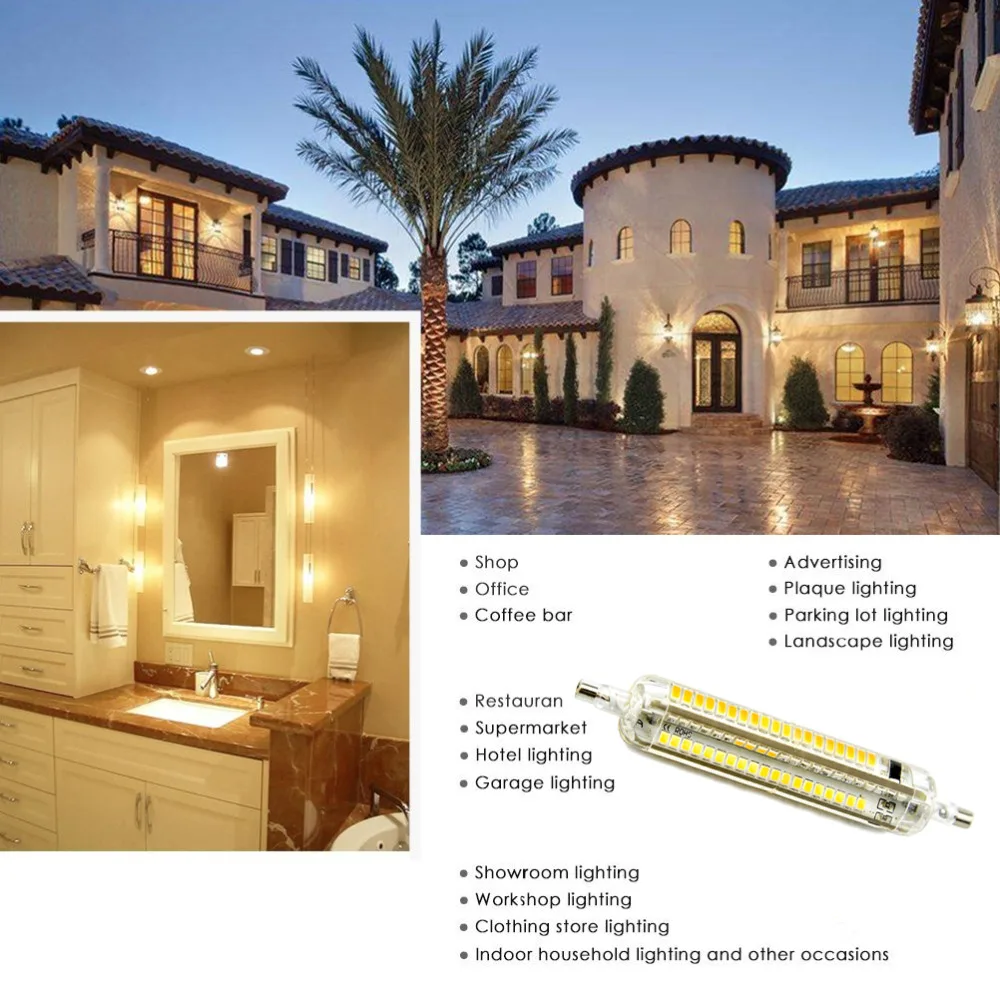R7S Base110V 220V Dimmable двухконтурный светодиодный T3 J Тип J78 J118 светодиодный лампочка 5 Вт 10 Вт 78 мм 118 мм прожектор Замена галогенной лампы