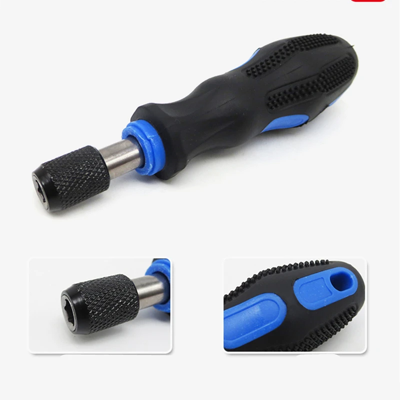 24Pcs Screwdriver Bit Long Arm Rod Electric Power Screwdriver Bits Tool With Bag Hexagon Torx Phillips Slotted