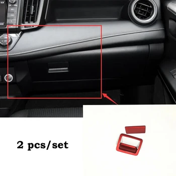 

For Toyota RAV4 2016 2017 ABS Plastic Red Car interior copilot glove Box handle bowl Cover Trim Decoration Car accessories 2pcs