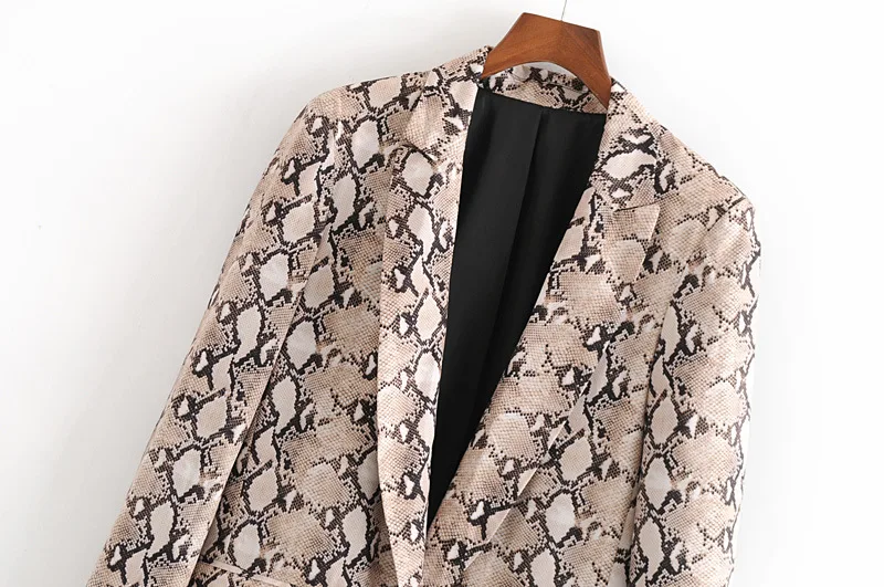 

71hh9-1625 2018 Autumn New Style Casual Wind WOMEN'S Dress Snakeskin Printed Suit Jacket