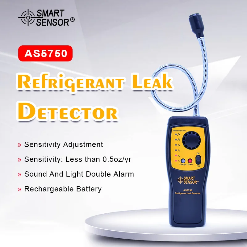 

AS5750 Halogen Gas Detector Automotive Air Conditioning Refrigerant Gas Freon Leak Detector Location Determine Tester Alarm