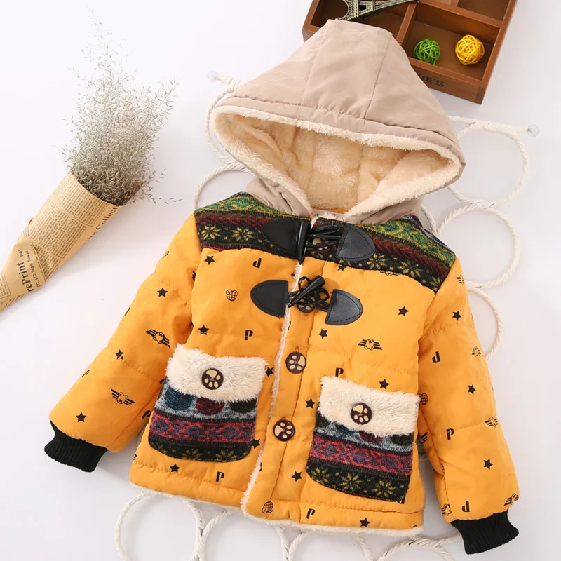 Новая зимняя одежда для маленьких мальчиков флисовое пальто с искусственным мехом теплая куртка для торжеств Рождественский зимний комбинезон, От 1 до 4 лет, Детская куртка с капюшоном, верхняя одежда - Цвет: 5