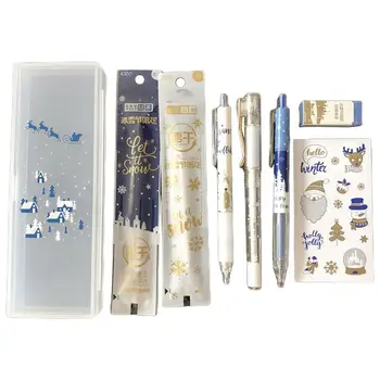 

1 Set Kawaii Ice Festival Gel Pen Pencil Eraser Sticker Refill Black Ink for Students Office School Supplies