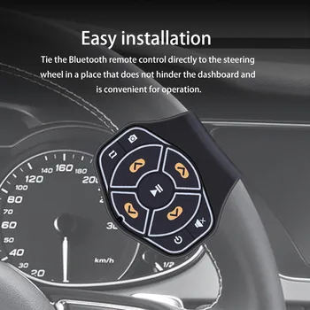 

Universal Car Steering Wheel Controller 9-Key Music Wireless GPS Navigation Remote Control Buttons Black