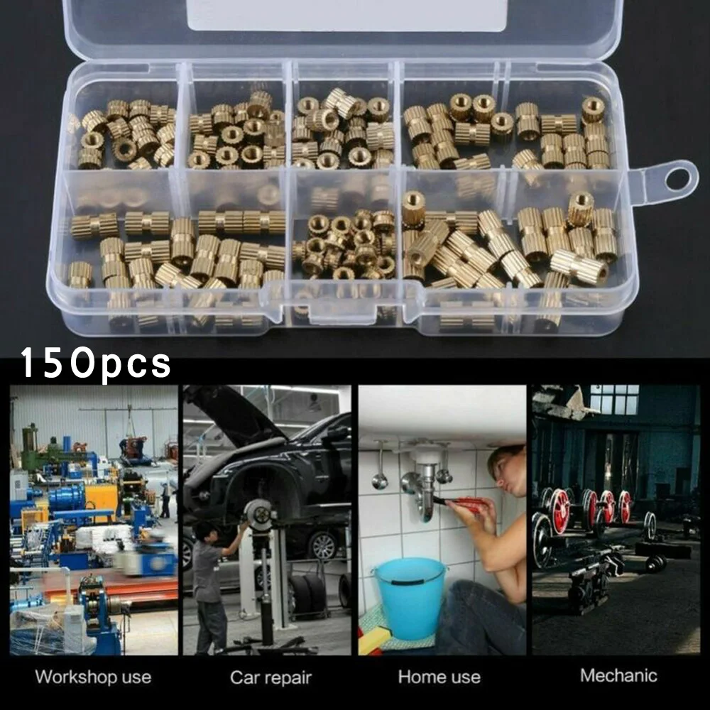 

150pcs/Set M3 Brass Threaded Heat Insert Plastic 3D Printing Metal Nut Supplies