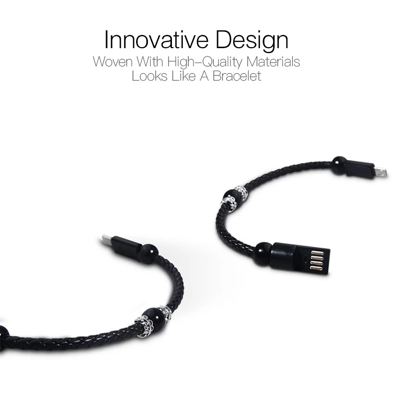 22 см Lether плетеный браслет кабель передачи данных USB C кабель для передачи данных для Apple iPhone Android type-C зарядный кабель для huawei samsung Micro