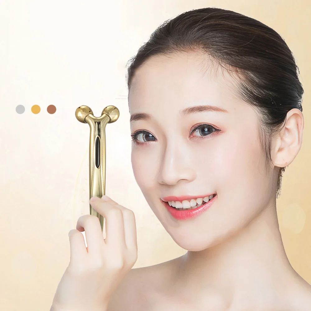 

3D Face lift Roller Massager Y Shape For Face Lifting Wrinkle Remover Metal+ABS Massage Instrument 360 Rotate Roller Massager