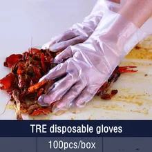 100 шт одноразовые перчатки с супер эластичным ТПЭ толще материал слезостойкие мягкие кухонные чистящие