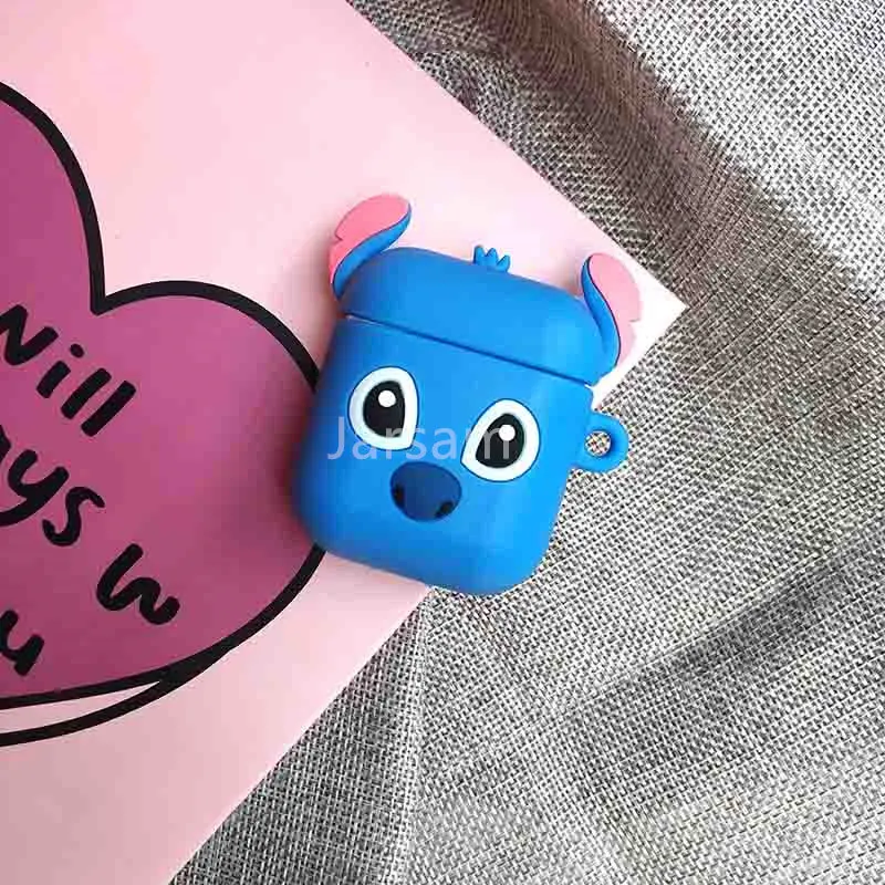 Stitch Милый мягкий беспроводной Чехол для наушников для Apple AirPods 2 Силиконовый чехол для зарядки наушников Защитный чехол для AirPods аксессуары - Цвет: Stitch