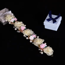 Желтые повязки на голову, 3D Цветочный головной убор Венок, свадебное кольцо, гребень, аксессуары для волос, популярные корейские диадемы ручной работы