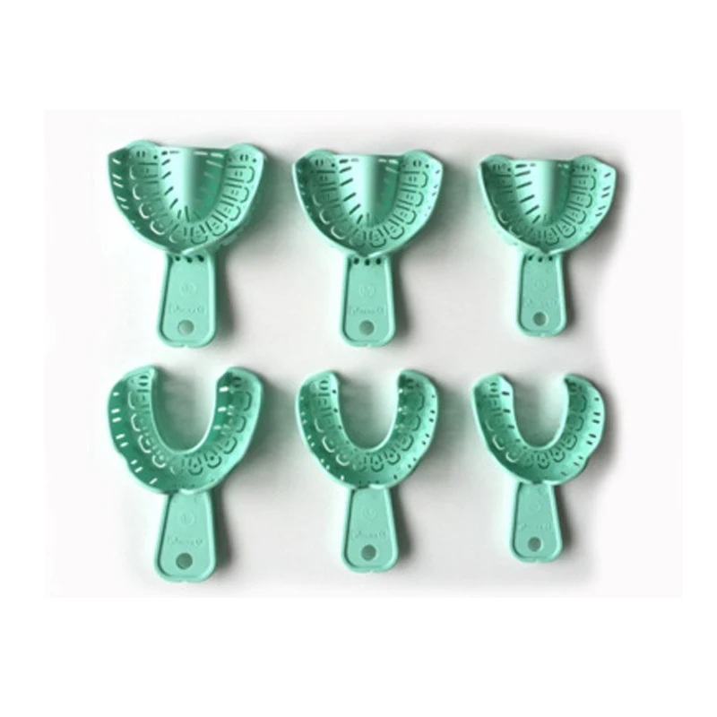 

6 pairs Removable Dental Implant Trays for Orthodontic Inlay Modeling Plastic Implant Teeth Impression Tools