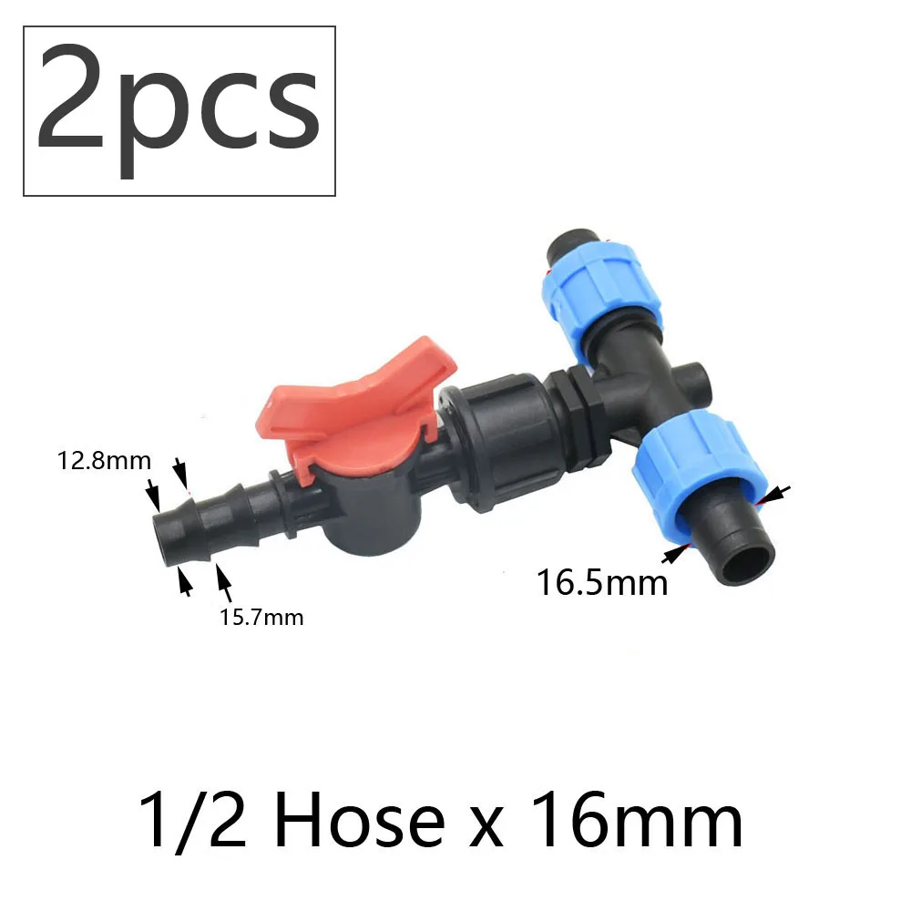 16mm 5/8'' Drip Irrigation Tape Shut-Off Valve Elbow Tee End Plug Thread Lock Connector Garden Watering Pipe Hose Joints