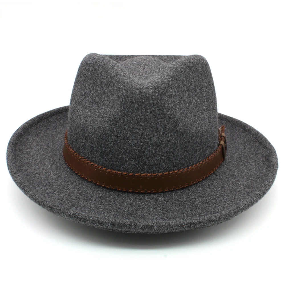 wide brim fedora hat Men Women Wool Panama Hats Wide Brim Sunhat Fedora Caps Trilby Jazz Travel Party Street Style US Size 7 1/8-7 3/8 UK M-L stetson trilby