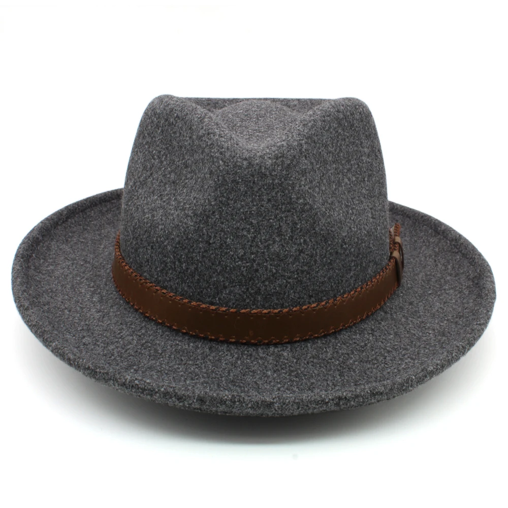 wide brim fedora hat Men Women Wool Panama Hats Wide Brim Sunhat Fedora Caps Trilby Jazz Travel Party Street Style US Size 7 1/8-7 3/8 UK M-L stetson trilby Fedoras