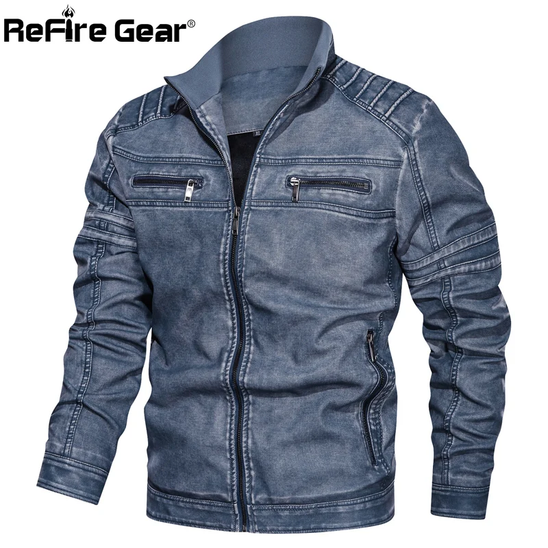 ReFire gear Pilot искусственная кожа военные куртки мужские мотоциклетные Тактические Куртки из искусственной кожи повседневные зимние толстые теплые куртки-бомберы