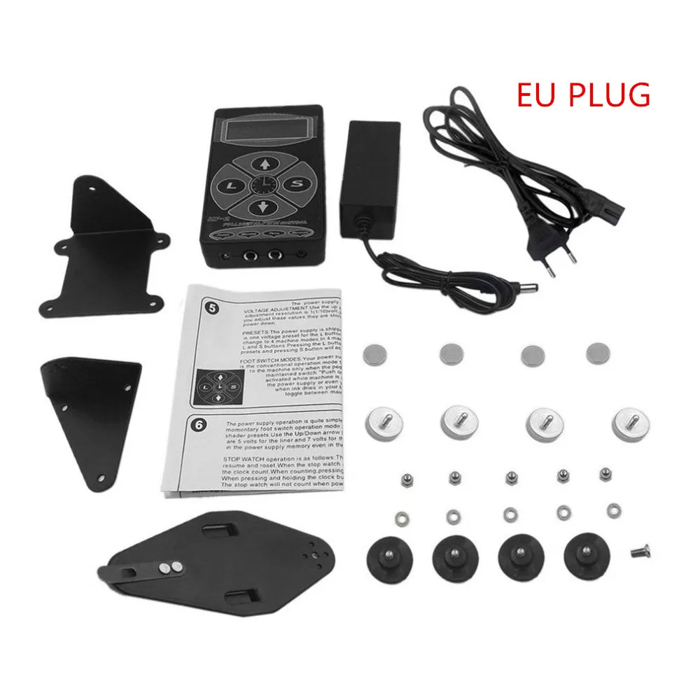 EU PLUG Горячая hp-2 татуаж питания профессиональный источник питания цифровой двойной ЖК-дисплей Татуировка Электропитание машины Seliing - Цвет: EU PLUG