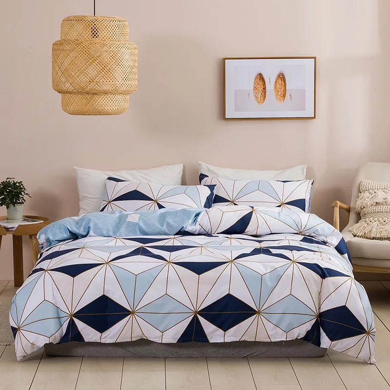 Nordic Style Lattice Bedding Set Duvet Cover King Size High Quality
