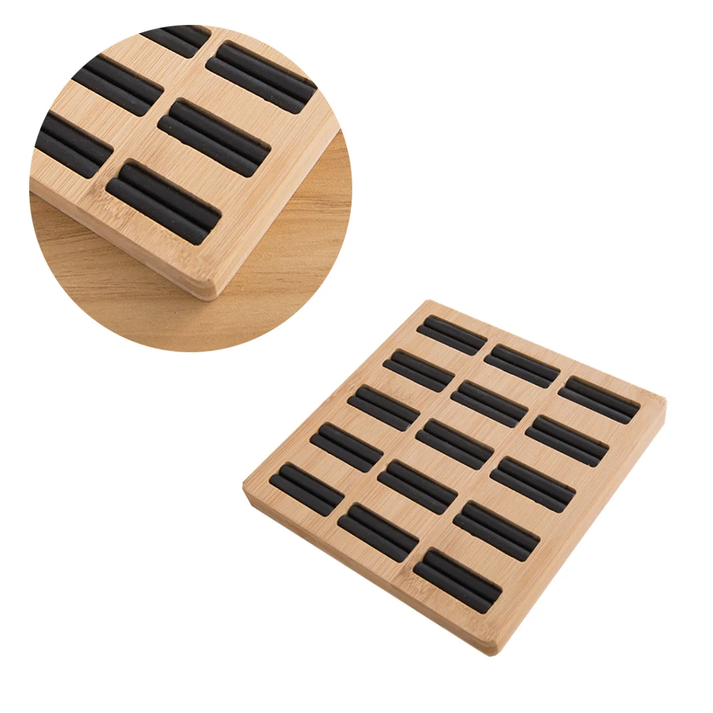Квадратный Форма шкатулка для украшений палец стойка с прозрачными кругами твердой древесины стойка с прозрачными кругами для магазина Черный