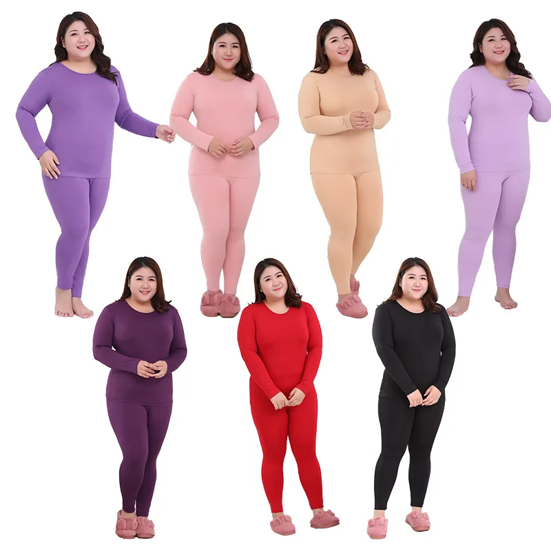 Plus Size Women's Close-fitting Thermal Underwear Milk Silk Long sleeves 6XL Warm Long Johns New Winter Underwear Set