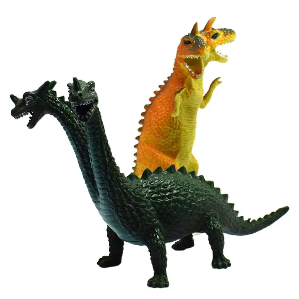 

2Pcs Kids Realistic Dual-Headed Dinosaur Model Action Figure Collectible Toy Gift