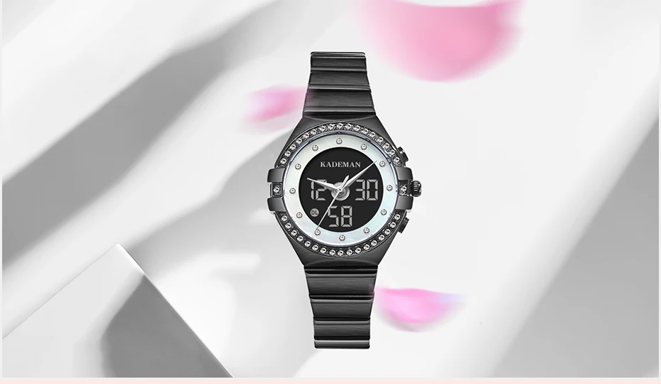 Kademan Новая мода минималистичные женские Стразы браслет часы Montre Femme кварцевые и наручные часы для женщин s