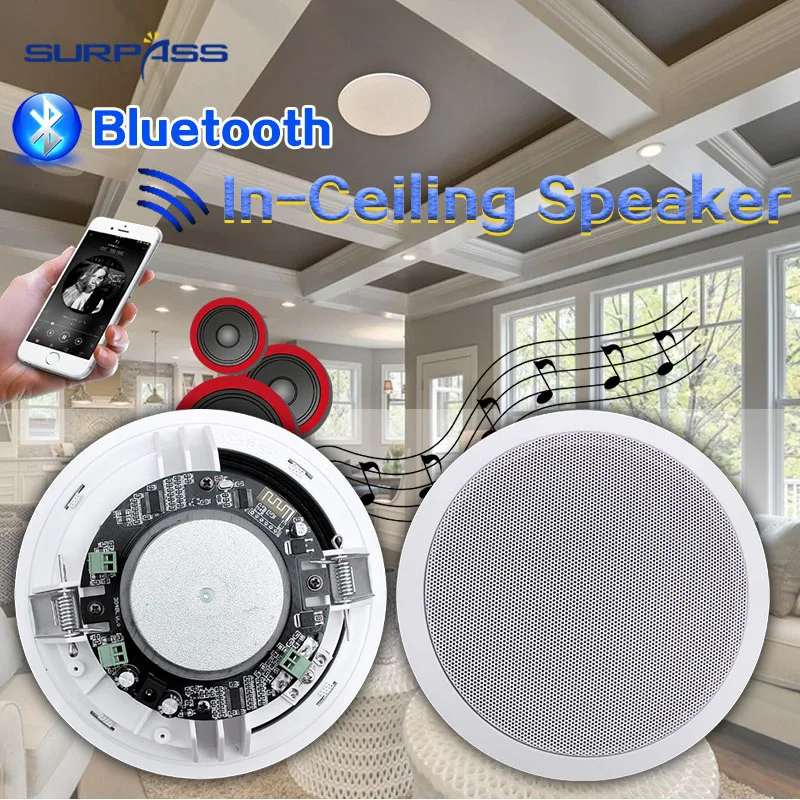 

30W Waterproof In-Ceiling Speakers 2 Channel Bluetooth In-Ceiling Speakers For Home