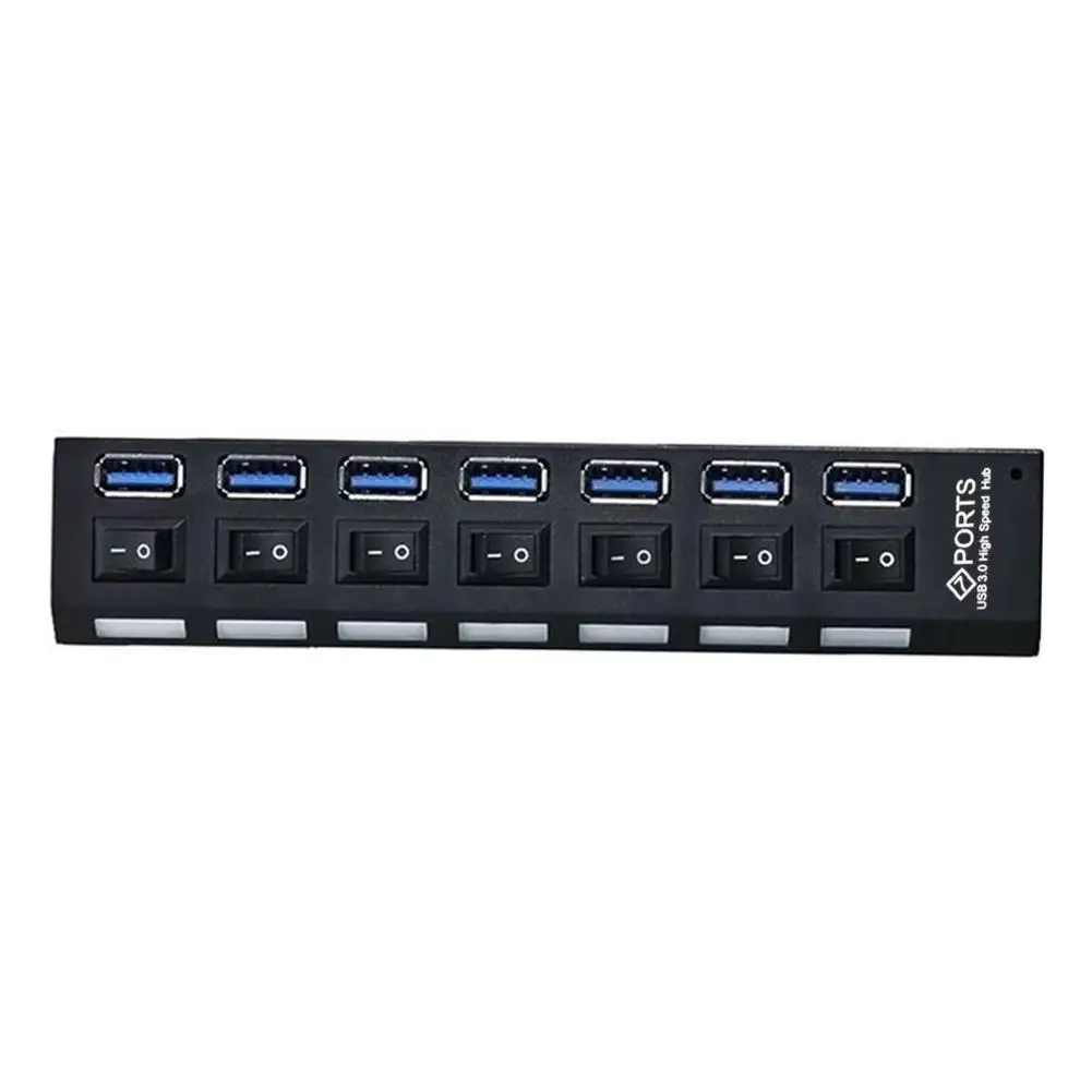 Высокоскоростной концентратор USB 3,0 с раздельными семью портами компактный адаптер питания концентратор адаптер концентратор 3,0 адаптер