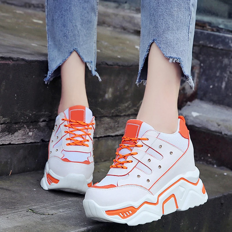 Женские Дышащие кеды на высокой платформе Rimocy повседневная обувь из сетчатого