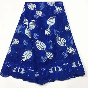 

royal blue lace fabric french lace fabric tissu perlage dubai fabric tulle lace material for african women 5yard