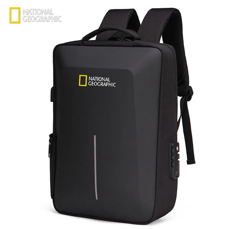 NATIONAL GEOGRAPHIC Anti Theft lock Backpack Laptop Bag Waterproof USB Charging 15.6 inch Daypack Mochila EVA Impact protection | Багаж и