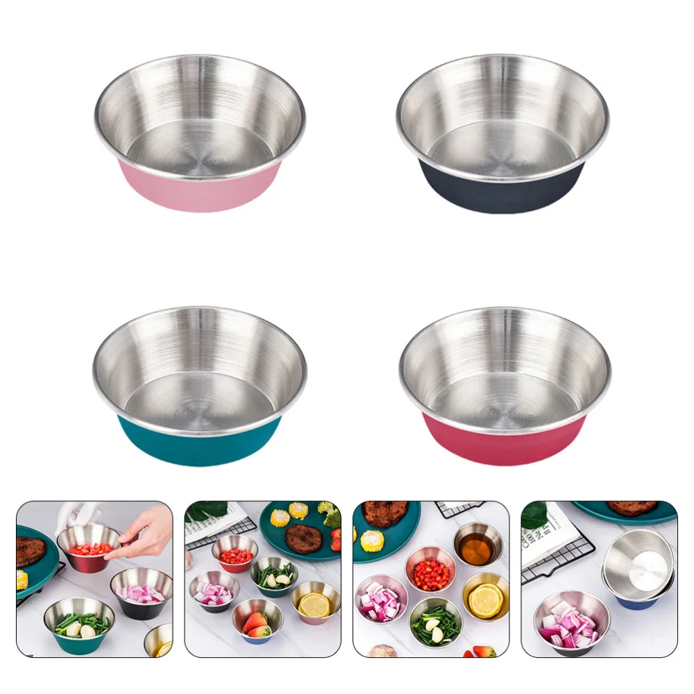 4pcs Portable Soy Sauce Dishes Saucer Appetizer Plates assorted Color 最高級