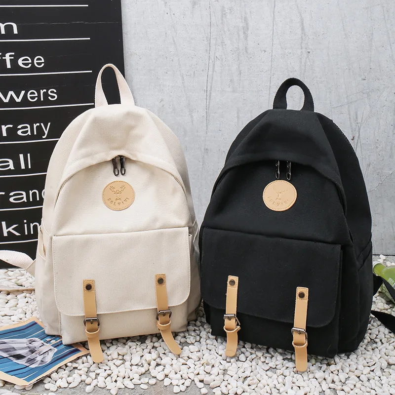 

IMIDO 2019 Fashion Bag For Women Large Capacity School Bag Women Backpack Student Campus Solid Color Waterproof Nylon Bags